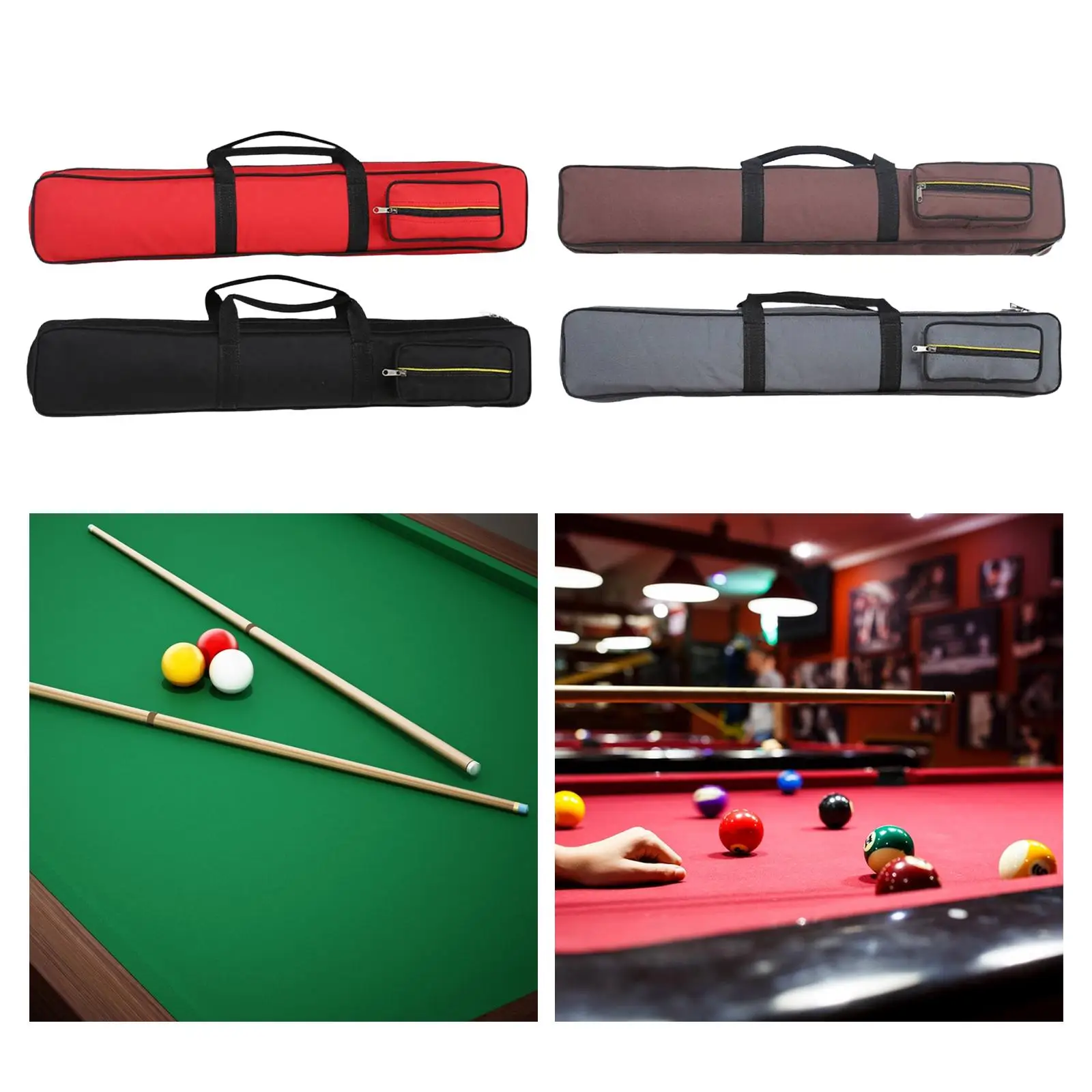 8 Holes Billiards Pool Cue Case Shockproof with Carrying Strap Billiards