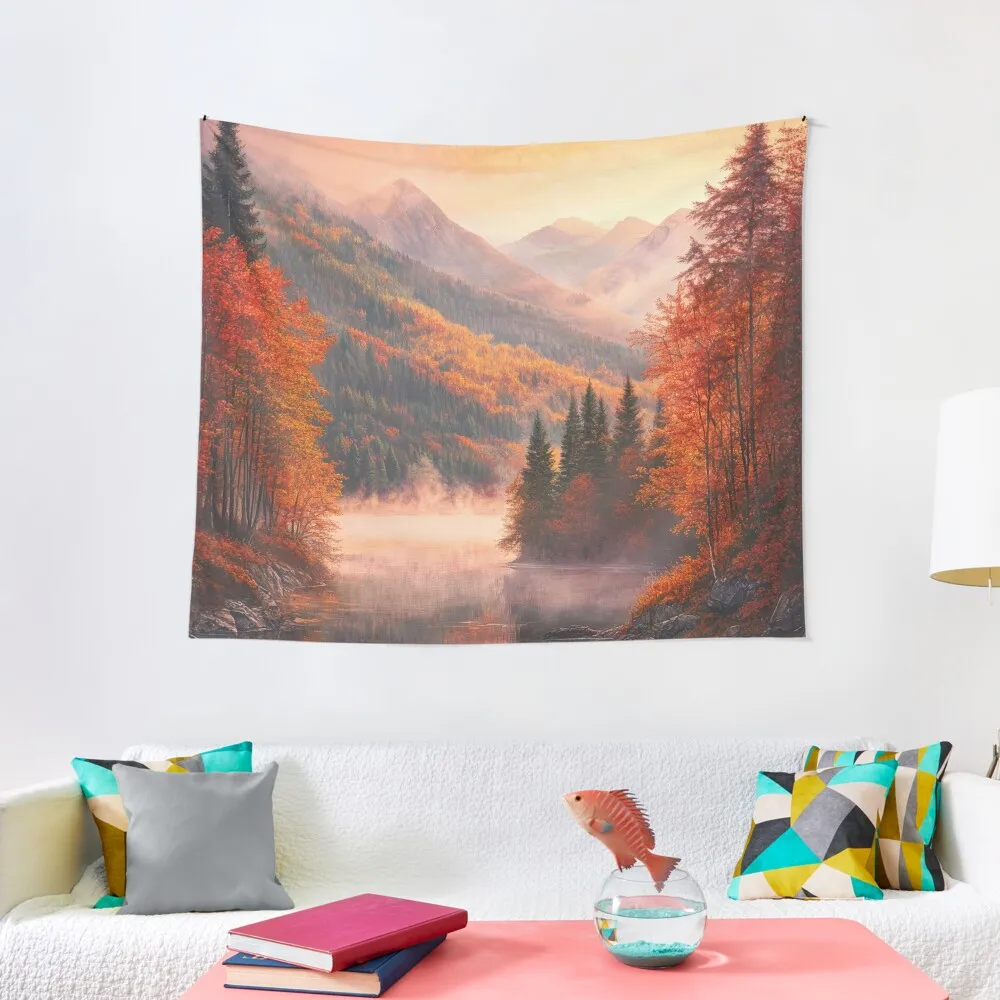 

Colorful lake in autumn forest Tapestry House Decorations Kawaii Room Decor Decorations For Your Bedroom On The Wall Tapestry