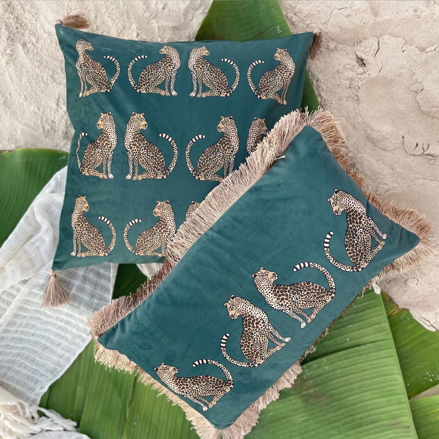 American Luxury Style Leopard Gold Tassel Pillow Case Ins Decorative Home Pillowcase Bohemian for Bed Livingroom Sofa