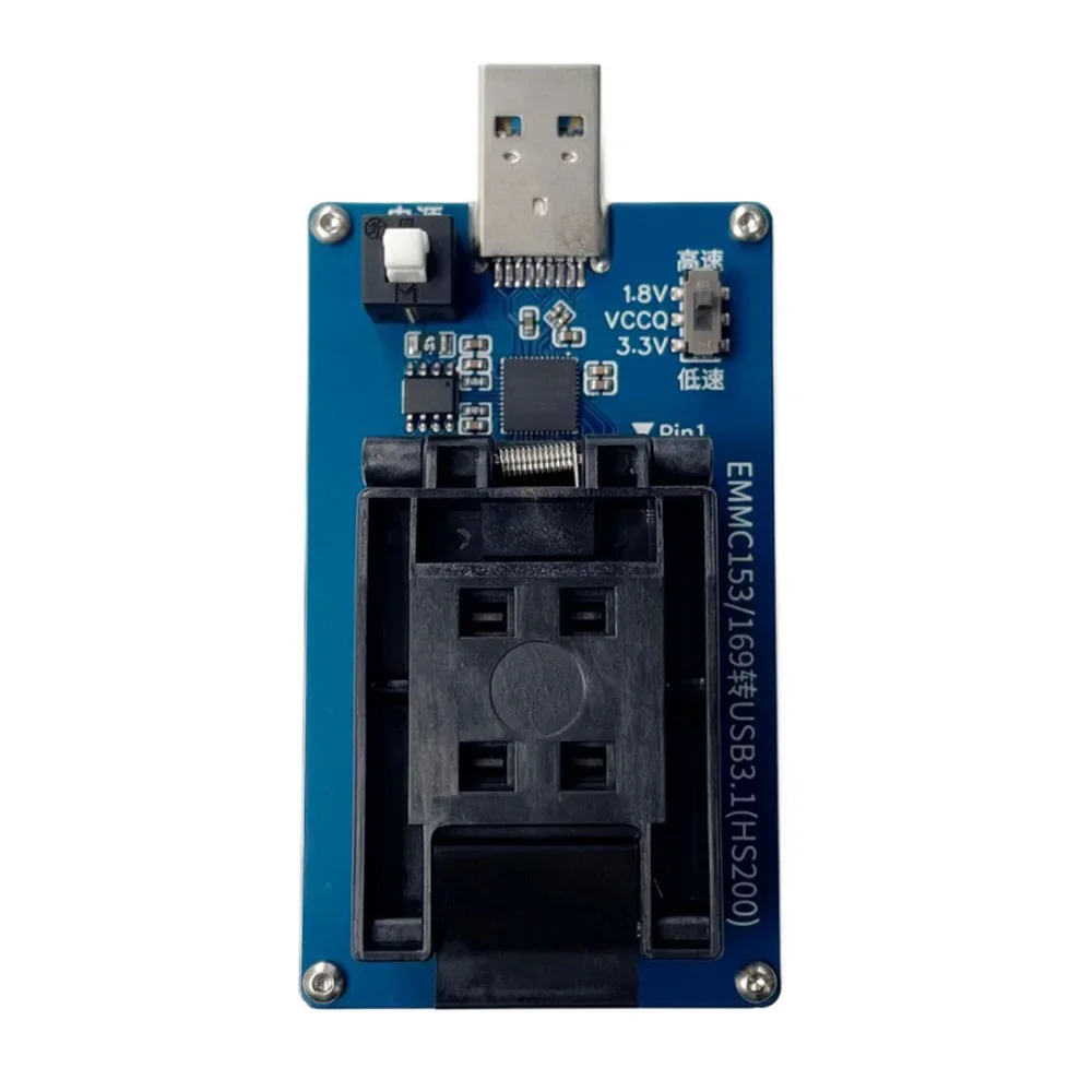 EMMC153 EMMC169 Burning Test Socket USB3.0 GL3224E Chip Programmer Socket Support HS200 Mode