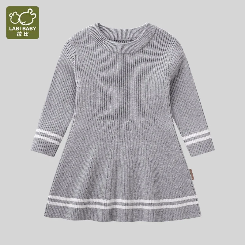 

LABI BABY Knit Dress for Kids Girls Long Sleeve Xmas Party Dresses Autumn Winter Sweater Dress Toddlers Knitted Outfits Clothes