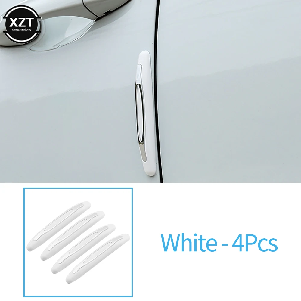 4PCS Car Door Protector Guard Strip Scratch Protector Car Rubber Bumper Sticker Auto Door Edge Protection Car Outside Decoration