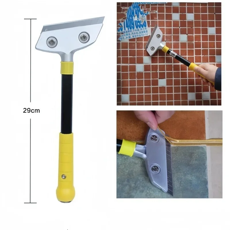 Drywall Cleaning Shovel Heavy Duty Long Handle Paint Scraper Quickly Tile Grout Adhesive Remover Wallpaper Stripping Hand Tool