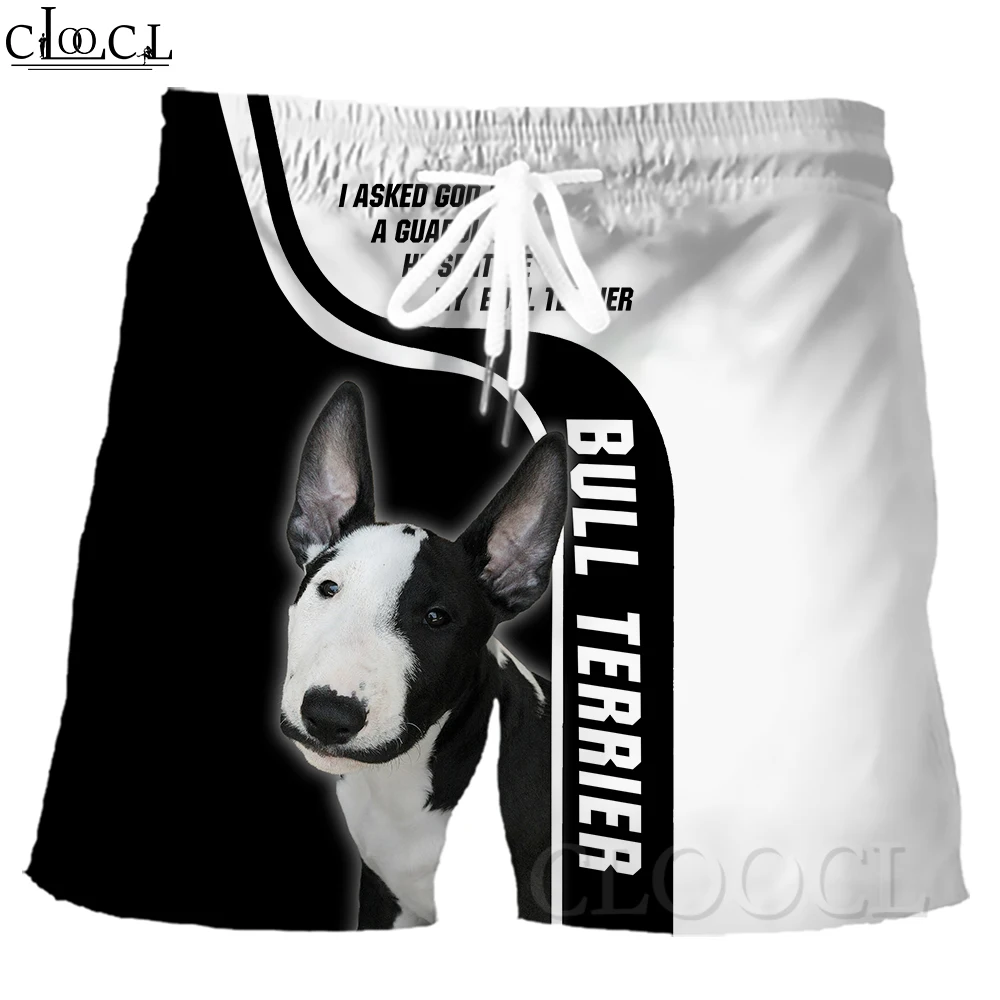 

CLOOCL Men Shorts Animal Bull Terrier 3D Graphics Printed Sports Shorts Fashion Hip Hop Streetwear Casual Style Beach Shorts