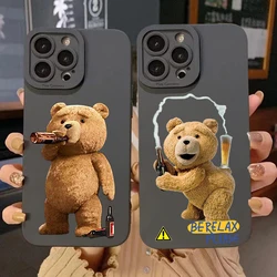 Estojo de telefone do casal ursinho de pelúcia, capa de silicone macio para iphone 16, 15, 14, 13, 12, 11 Pro Max, XS, XR, X, 7, 8, 15, 16 Mais, SE, 2020