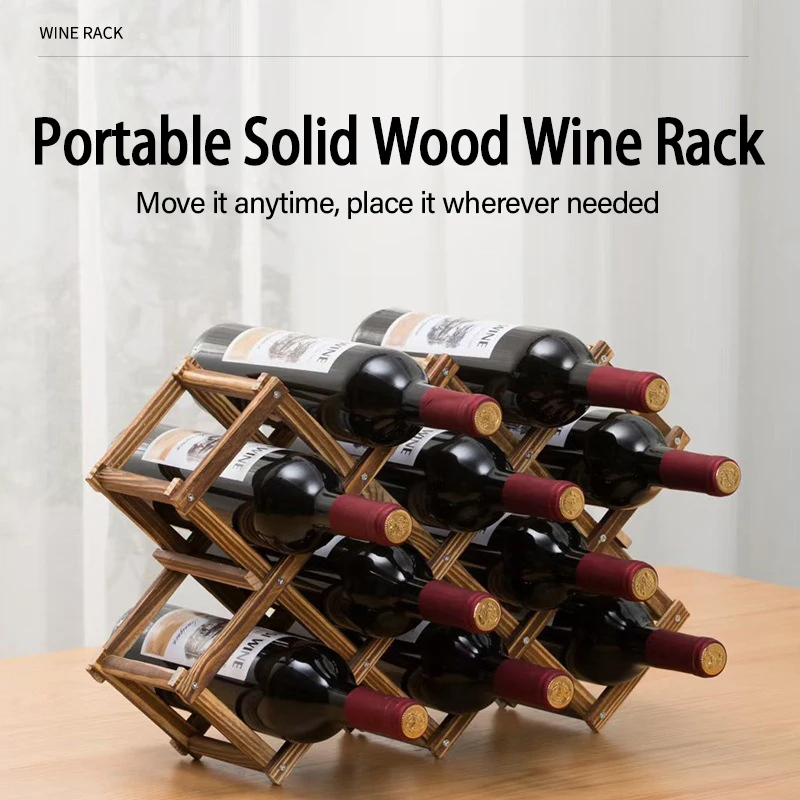 Estante para botellas de vino de 5/10 botellas, soporte para botellas de vino, organizador de cocina para Bar en casa, soporte de exhibición para almacenamiento JJZ001