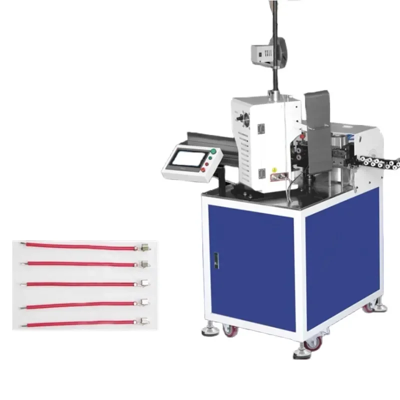 Nova máquina elétrica totalmente automática de terminal único, máquina de friso, descascamento de fio paralelo duplo, descascamento de fio torcido