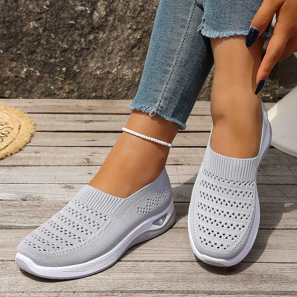 Women's Knit Sneakers Breathable Lightweight Spring Summer Casual Shoes Non-slip Outdoor Daily Commute Walking Sneakers image 5