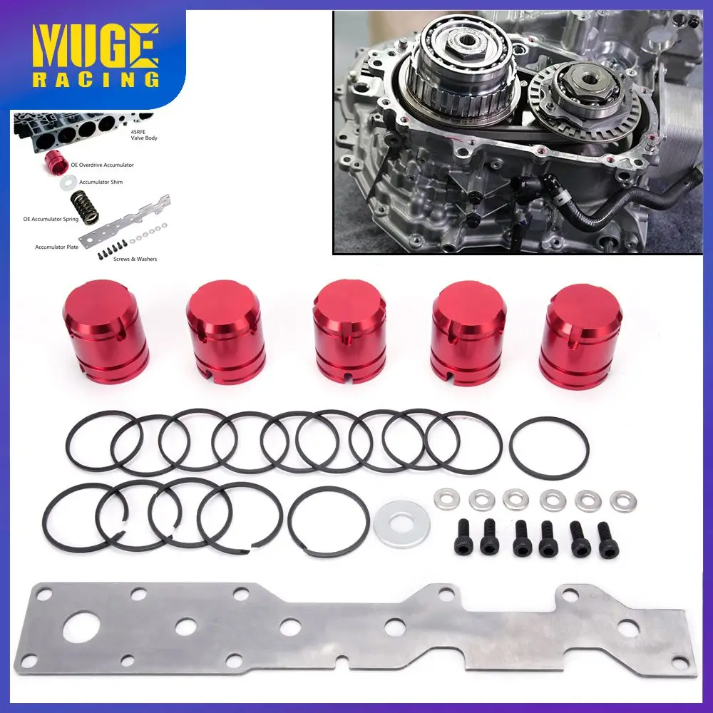 

MUGE-5pcs Transmission Accumulator Piston Set and Plate Repair Kit for Dodge Jeep Ram 1999-on 45RFE 545RFE 66RFE 68RFE EM1088
