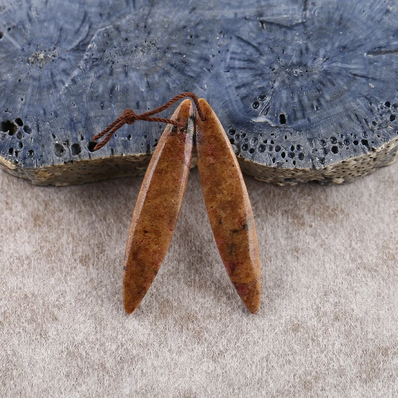 B&F Rhodonite Earring Beads for Jewelry Making, Handmade Natural stones beads, Stones for jewelry Making Supplies