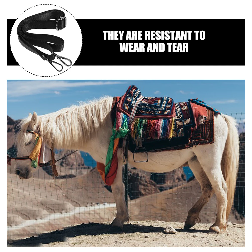 

2Pcs Adjustable Elastic Horse Blanket Leg Straps Black Fixing Buckle Cuff for Equine Blankets Accessories Riding