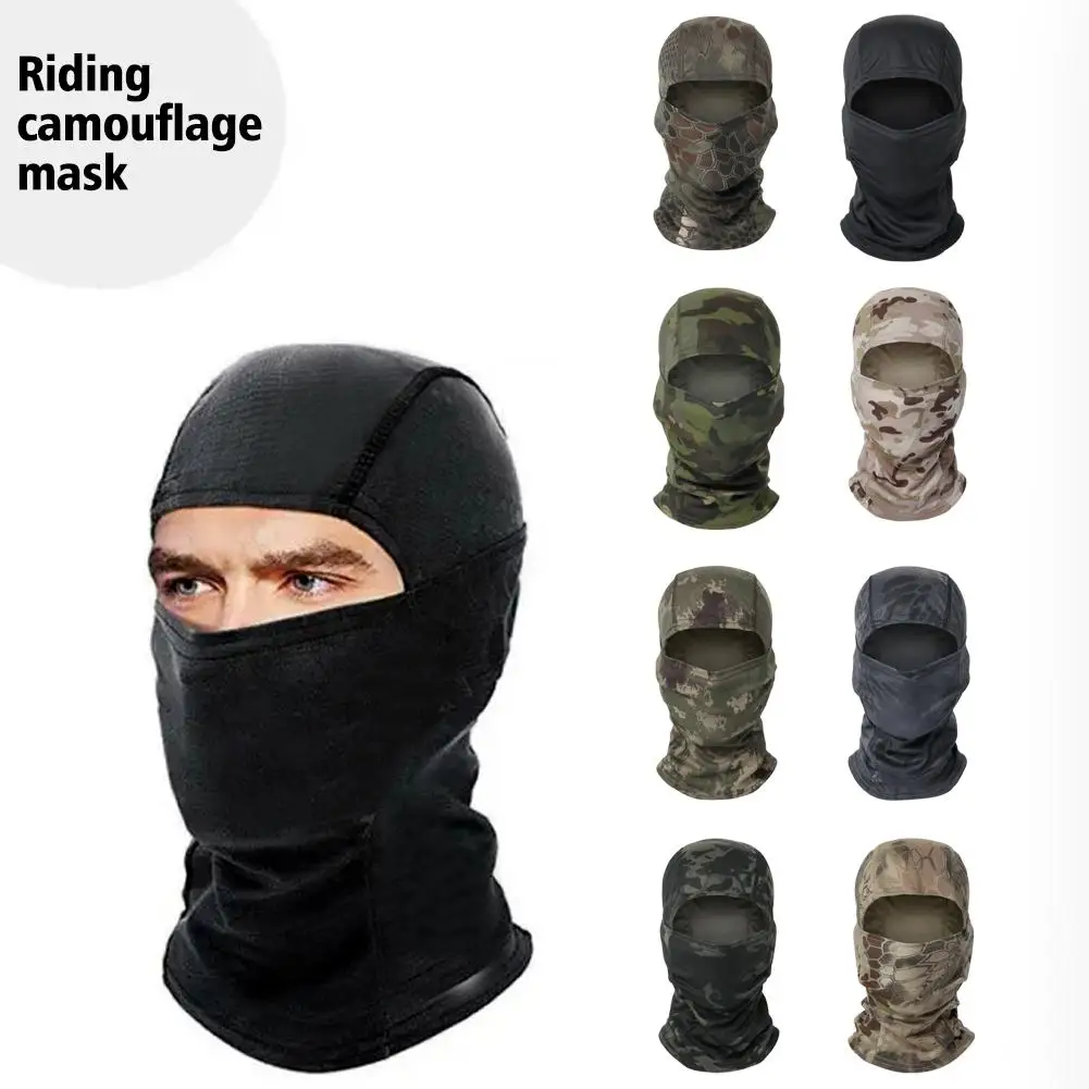 Camouflage Balaclava Hat Cycling Full Face Summer Inner Scarf Hunting Helmet Sports Hiking Cap Outdoor U8e3