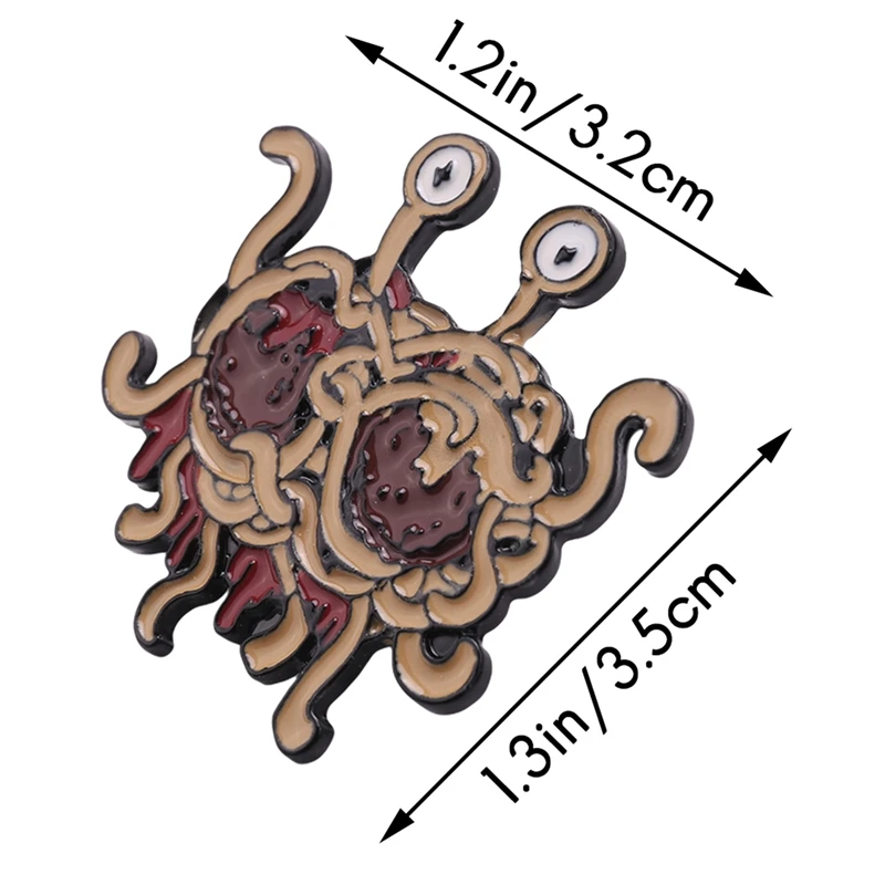 الوحش دبوس Fsm المينا دبوس رامين مضحك الذوق بروش الجينز الدنيم قميص معطف التلبيب دبوس شارة معدنية