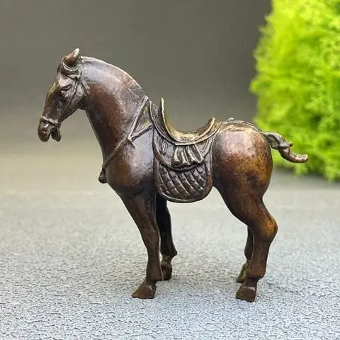 

Antique Bronze Ware Collection Wangcai Copper Horse Decoration Ma Daogong Home, Living Room, Desktop Craft Decoration