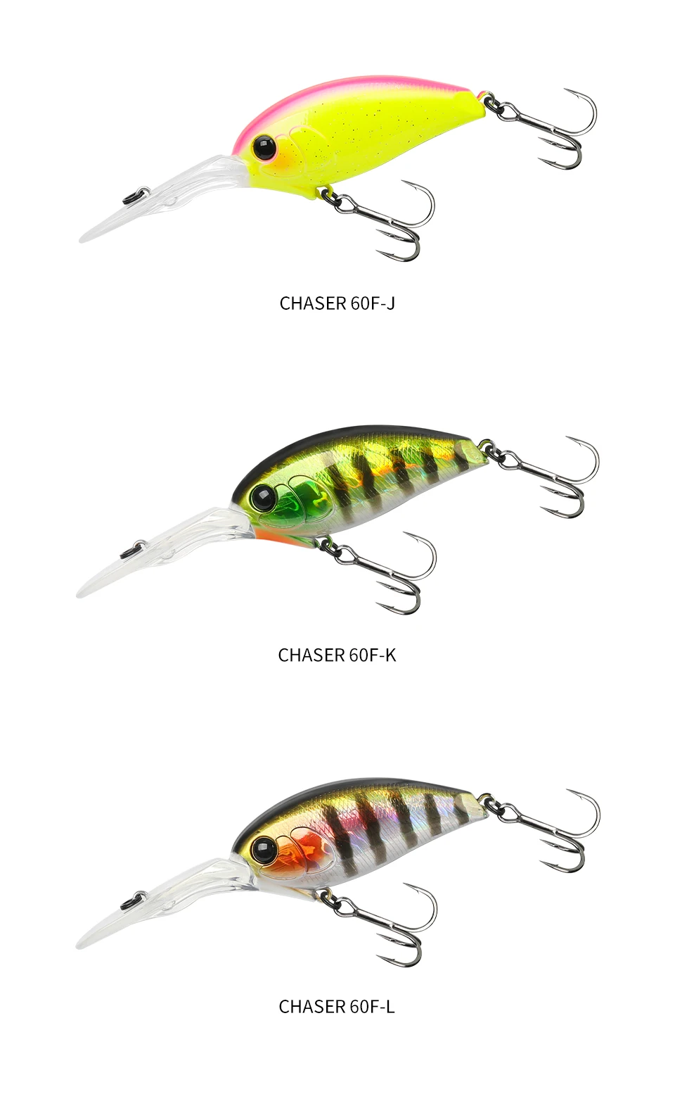 TSURINOYA 60F Kurbelköder Angelköder 60 mm 16,6 g CHASER 0–3 m langer Wurf schwimmender künstlicher harter Köder Bass Pike Ajing Kurbel – Detail 18