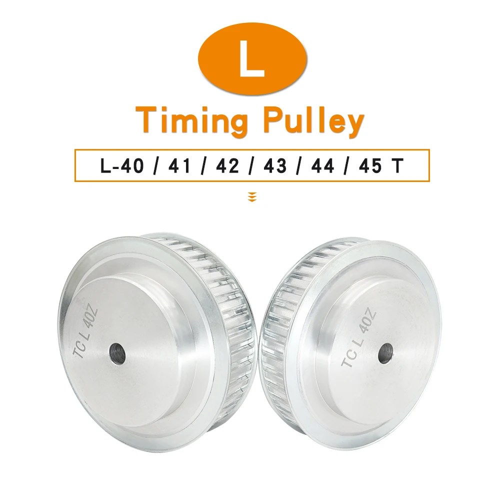 Timing Pulley L-40T/41T/42T/43T/44T/45T Bore Size 14mm Teeth Pitch 9.525 mm Alloy Pulley Wheel  For Width 20/25mm L Rubber Belt