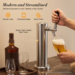 Stainless Steel Draft Beer Tower Set Single Tap Faucet Wine Single Head Beer Tower Beer Tower For Home Brew Bar