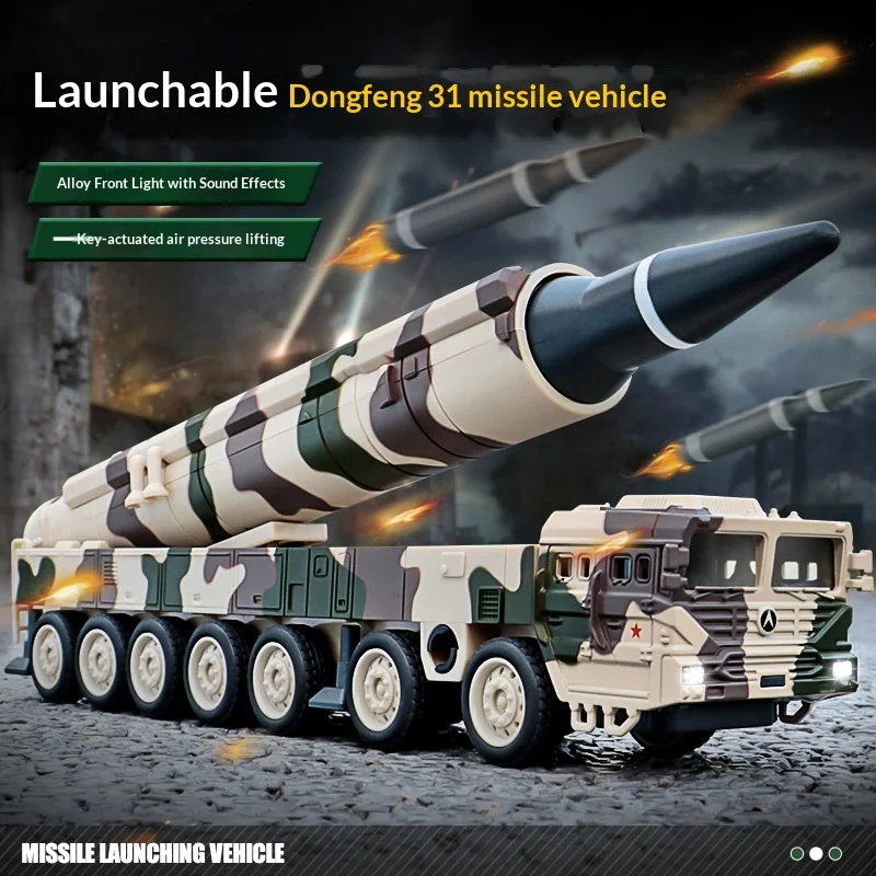 

Модель военного ракетного комплекса Dongfeng 17 в масштабе 1:50, из сплава, со световыми и звуковыми эффектами, для детей, для домашнего декора
