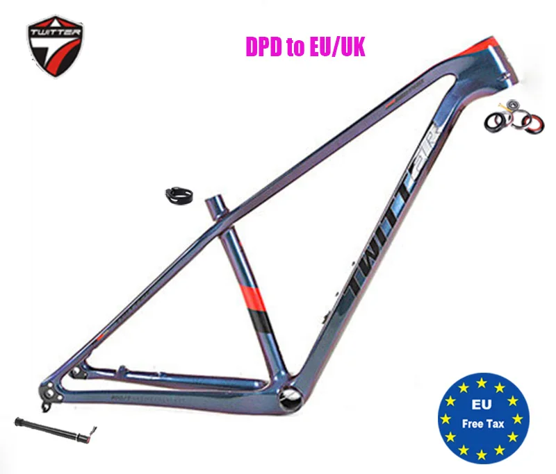 MTB Carbon Frame, TWITTER Warriorpro, 29er Thru Axle Boost, 12x148mm Disc Brake, 29x2.2 Ultralight,Frameset,XC AM,DPD to UK/EU