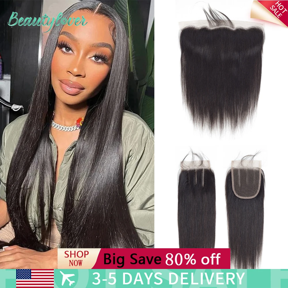 Straight 24 Inch Lace Frontal Human Hair Pre Plucked Transparent Swiss 13x4 Brazilian Lace Frontal 2x6 Lace Closure For Women