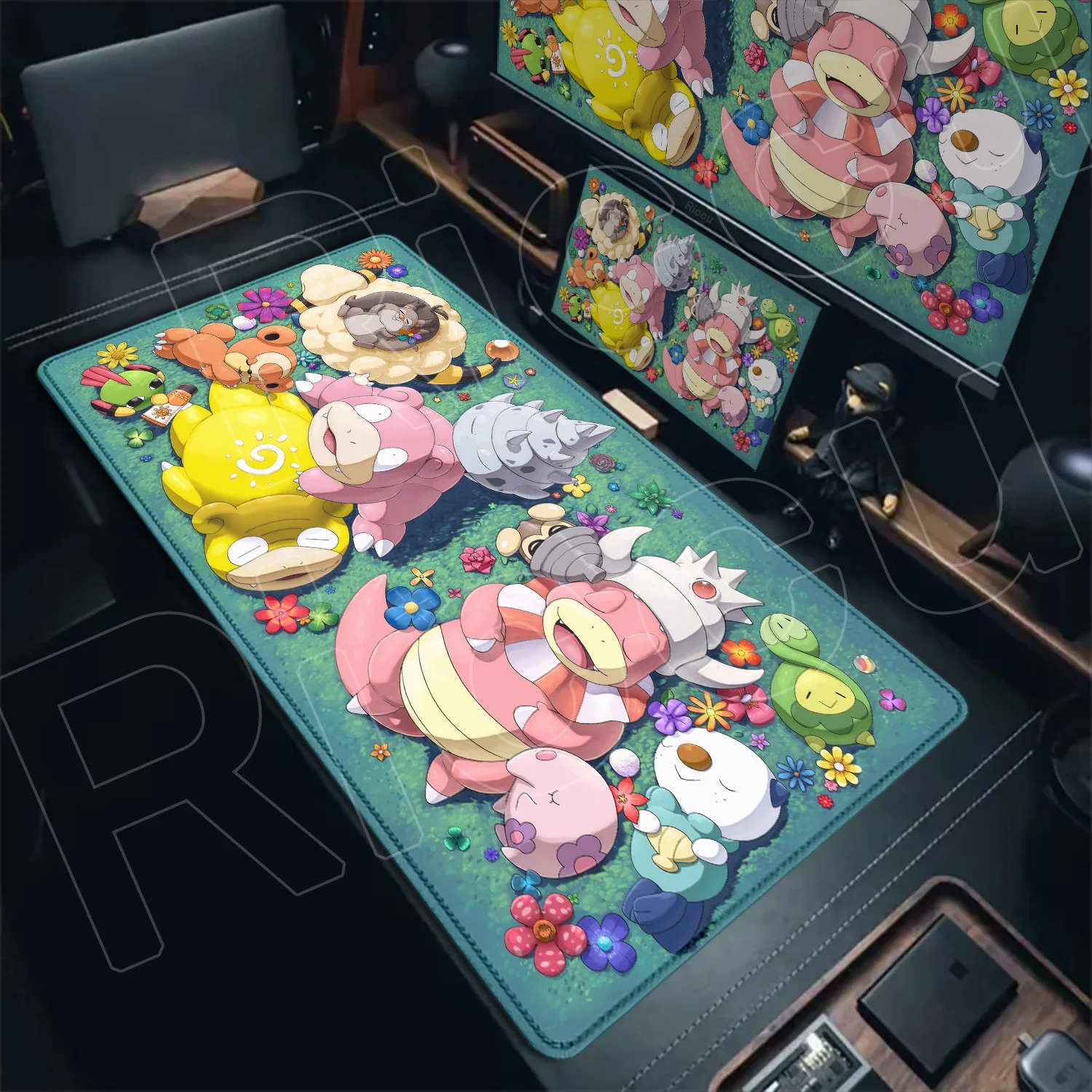 

XXL Large HD Printing Cute Pokemon Slowpoke Mouse Pad Rug Non-slip Rubber Desk Mat Office Lovely Anime Lock Edge Gaming Carpet