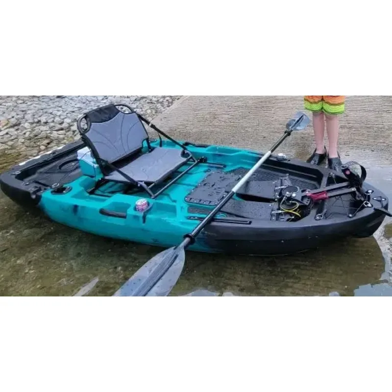 Vicking 8.2ft Durable Single Flap Drive Pedal Drive Canoe 1 Seat Sit-On-Top Fishing Touring Kayak HDPE Plastic Hull for Ocean