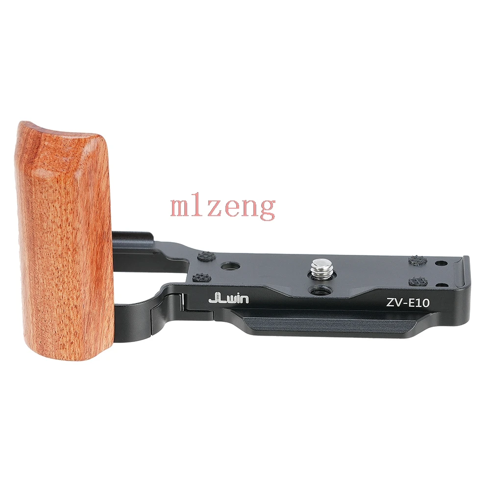 ZV-E10 나무 퀵릴리즈 L 플레이트/브래킷 거치대 핸드 그립 어댑터, 소니 ZVE10 카메라 삼각대 Arca-swiss RRS용