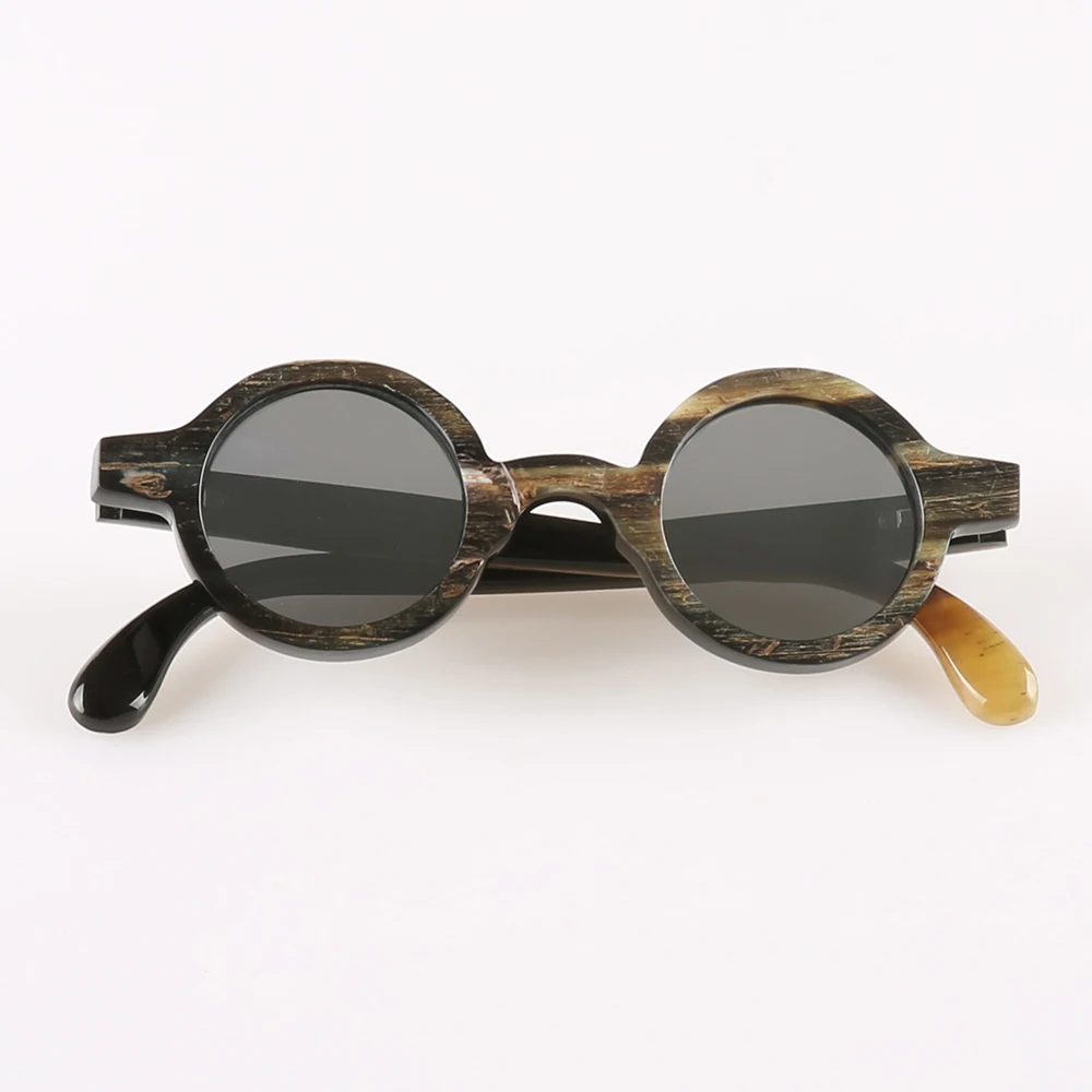 Man Sunglasses Women Round Handmade Natural Horn Men Sunglass Slassic Fashion Glasses Unique Vintage Retro Eyeglasses