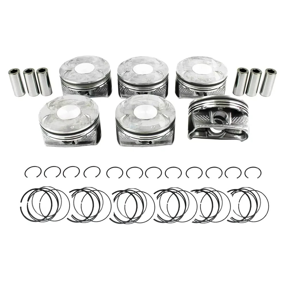 6x Piston & Ring Kit for 3.6L V6 Engine Fit Jeep Grand Cherokee Wrangler Dodge Charger Ram 1500 ERB 2011-2019 5184503AH