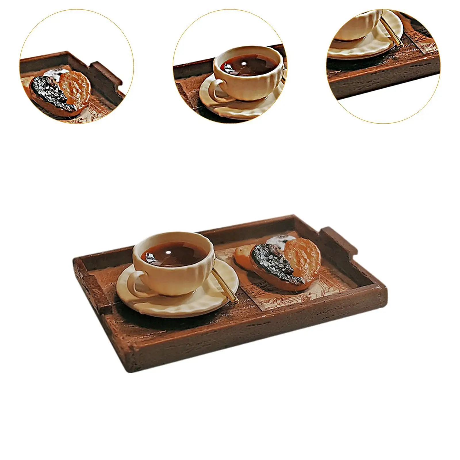 อุปกรณ์บ้านตุ๊กตา ชุดของเล่นน้ำชายามบ่าย ของเล่นจำลองอาหารว่าง ชุดของเล่นน้ำชาอาหารเช้า