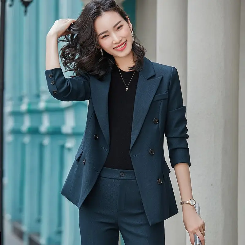 

Lnsozkdg New Suit Set Women Spring Autumn High End Professional Dress Goddess Style Formal Work Suit 2 Piece Women Clothing Sets