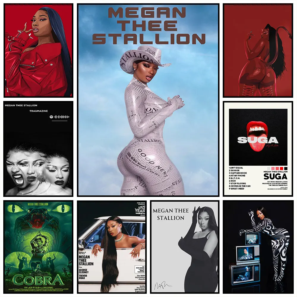 

Rapper Megan Thee Stallion Poster Canvas Prints Home Office Wall Bedroom Living Room Kitchen Decoration Painting