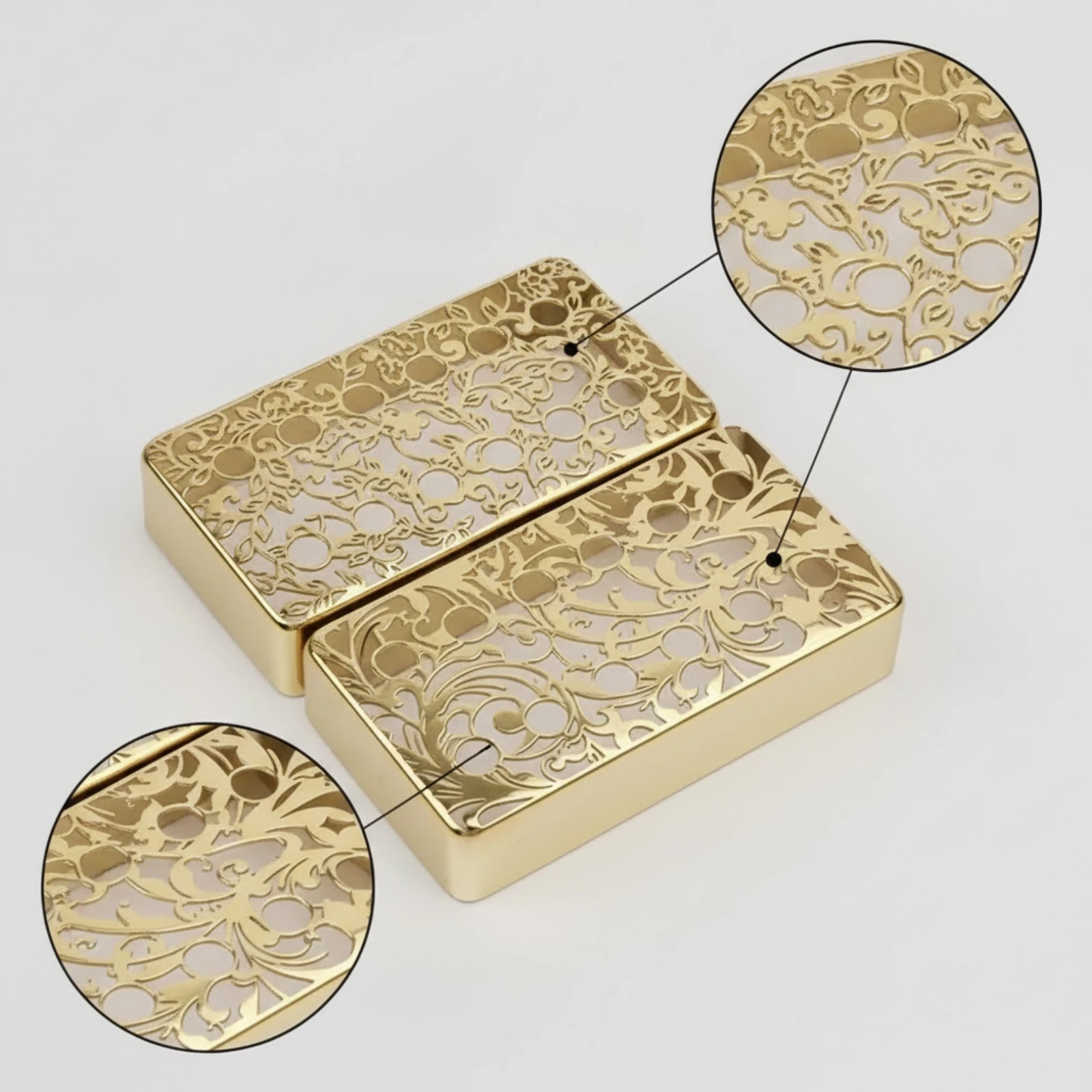 Pickup Covers with Scroll Openwork Decorative Electric Guitar Pickup Covers Hardware Slimline Polished for Guitarists - view 2