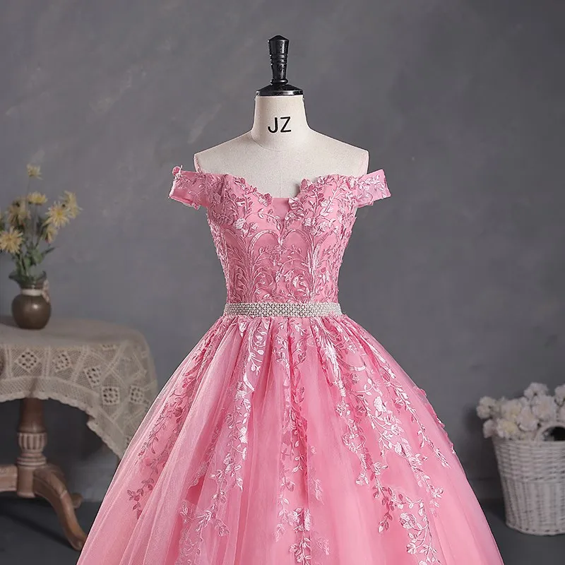 Vestidos Quinceañera Off The Shoulder Quinceanera Dresses Diamond Belt Ball Gown Party Prom Dresses For Quinceanera Customized