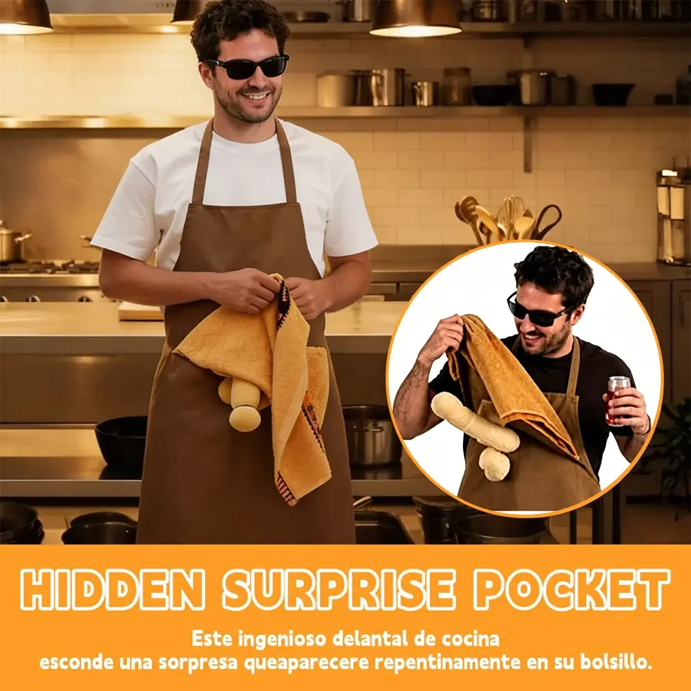 Funny Chef Prank Apron for Men, Creative Gag Gift Apron with Surprise Hidden Pocket Design, Novelty Gift for Valentine’s Day, Father’s Day, Mother’s Day, Anniversary & Birthday