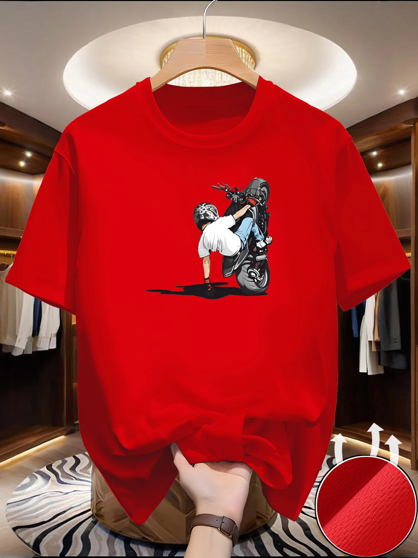 Nuevas camisetas con estampado de motocicleta para hombre, camisetas de verano de alta calidad, transpirables, de secado rápido, camisetas de manga corta para maratón, gimnasio y Fitness