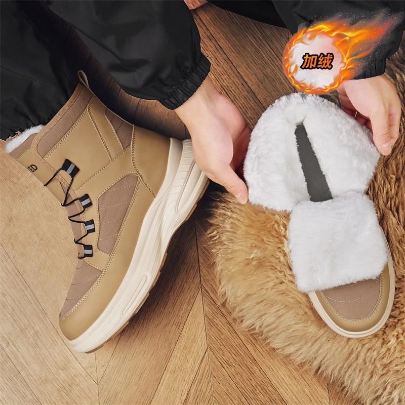 men boots 2025 New Winter Slippers Warm Men Shoes Waterproof Non-Slip Plush Sneakers Male tenis shoes Boots Men Sneakers Winter