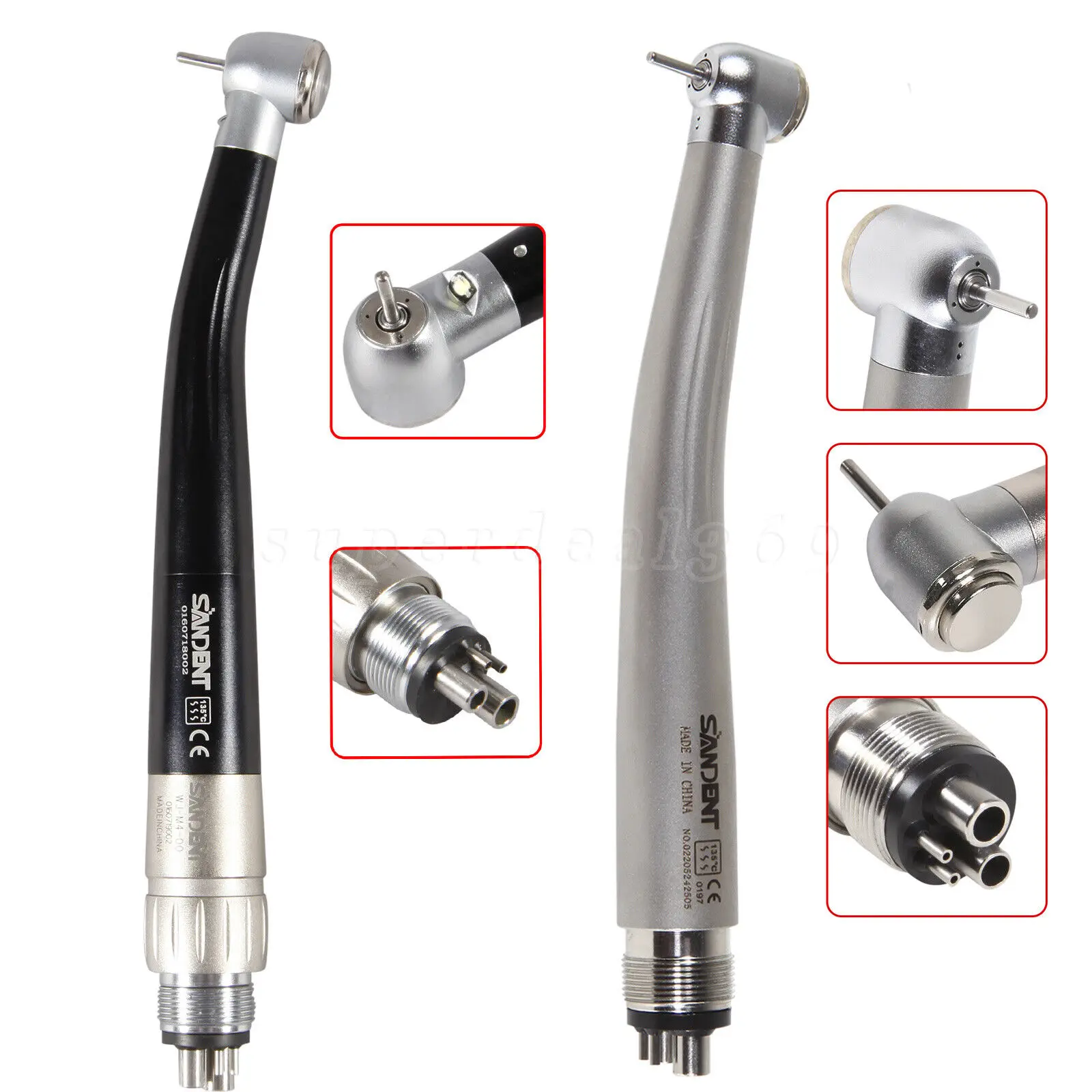 Dental Fiber Optic LED Light E-generator /High Speed Handpiece Turbine 4Hole Quick Coupling fit NSK SANDENT