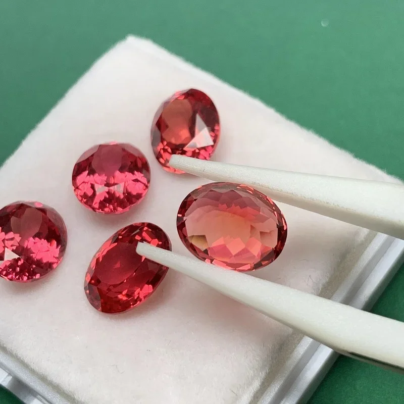 

2024 New Oval Cut Laboratory Grown Padparadscha Colored Sapphire Loose Stone for Jewelry