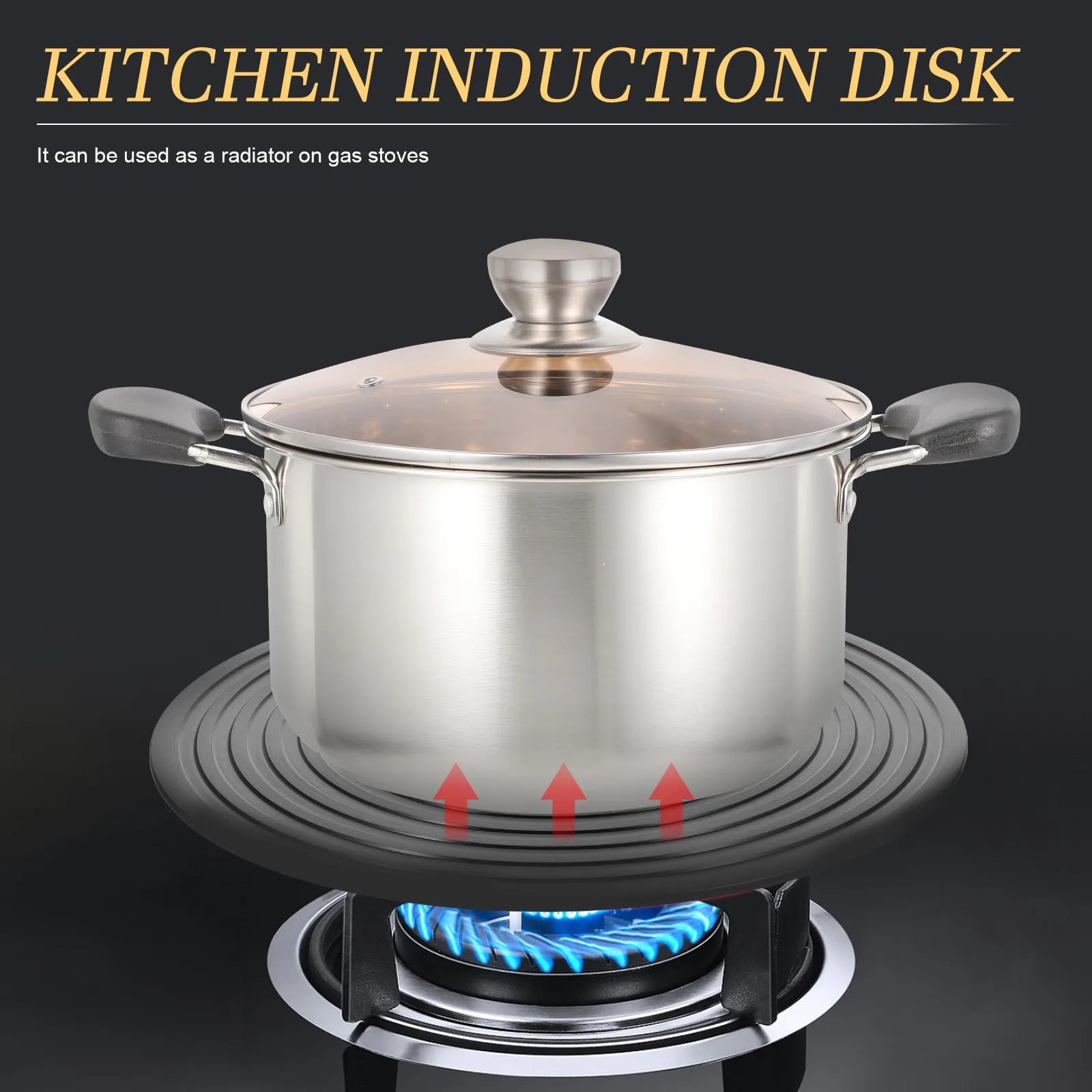 

Aluminum Heat Diffuser Plate Round for Gas Stove Thermal Guide Kitchen Wall Mounted Conduction Hob Converter