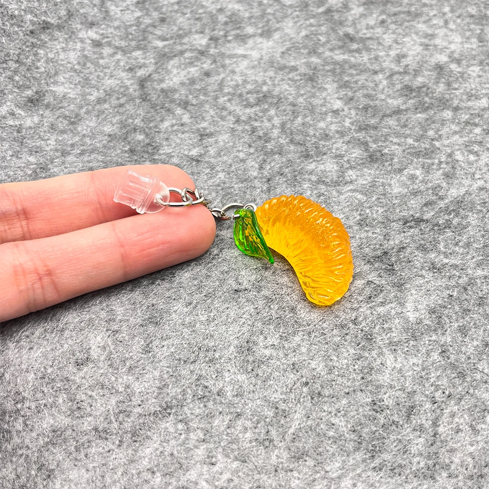 

1PC Adorable Practical Resin Orange Fruit Charm Dust Plugs for Mobile Phone, Tablets, Laptops, USB-C & Lightening Port