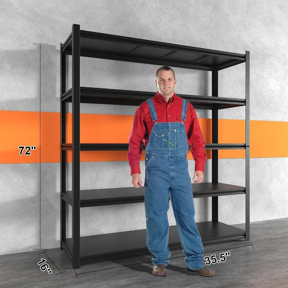 2000LBS Heavy Duty Storage Shelves Adjustable 5 Tier Metal Shelves Industrial Shelving Utility Racks,16