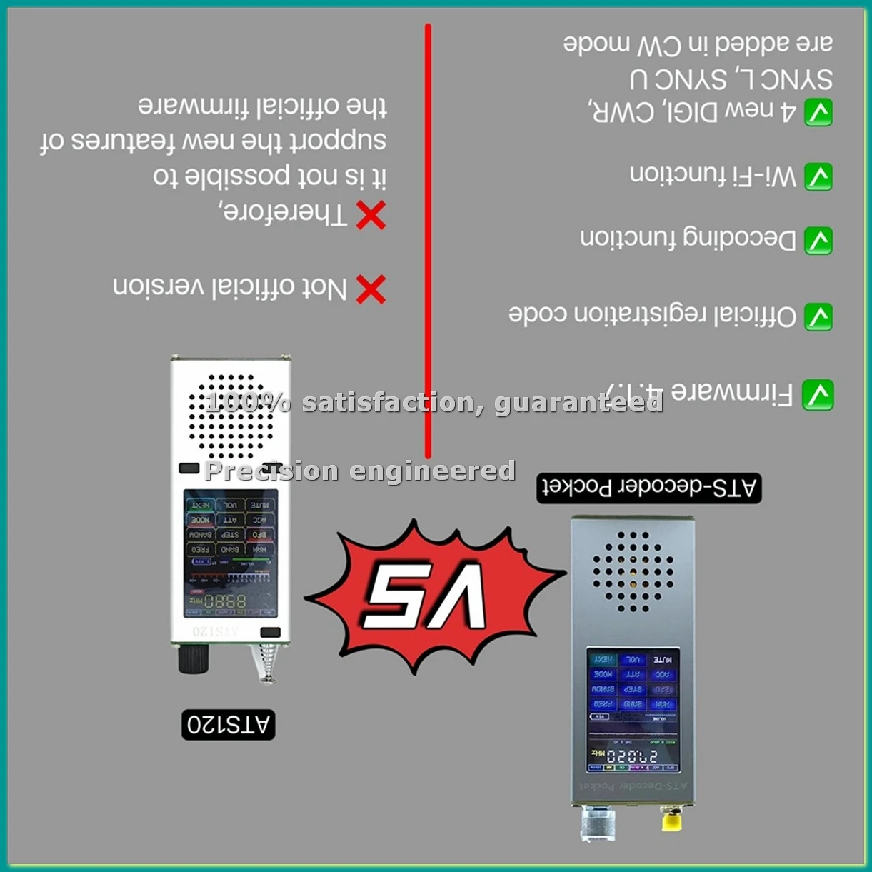 

ATS Decoder Pocket Si4732 Full Band Radio Receiver FM RDS AM LW MW SW SSB with 4.17 Official Registered Code-TCES