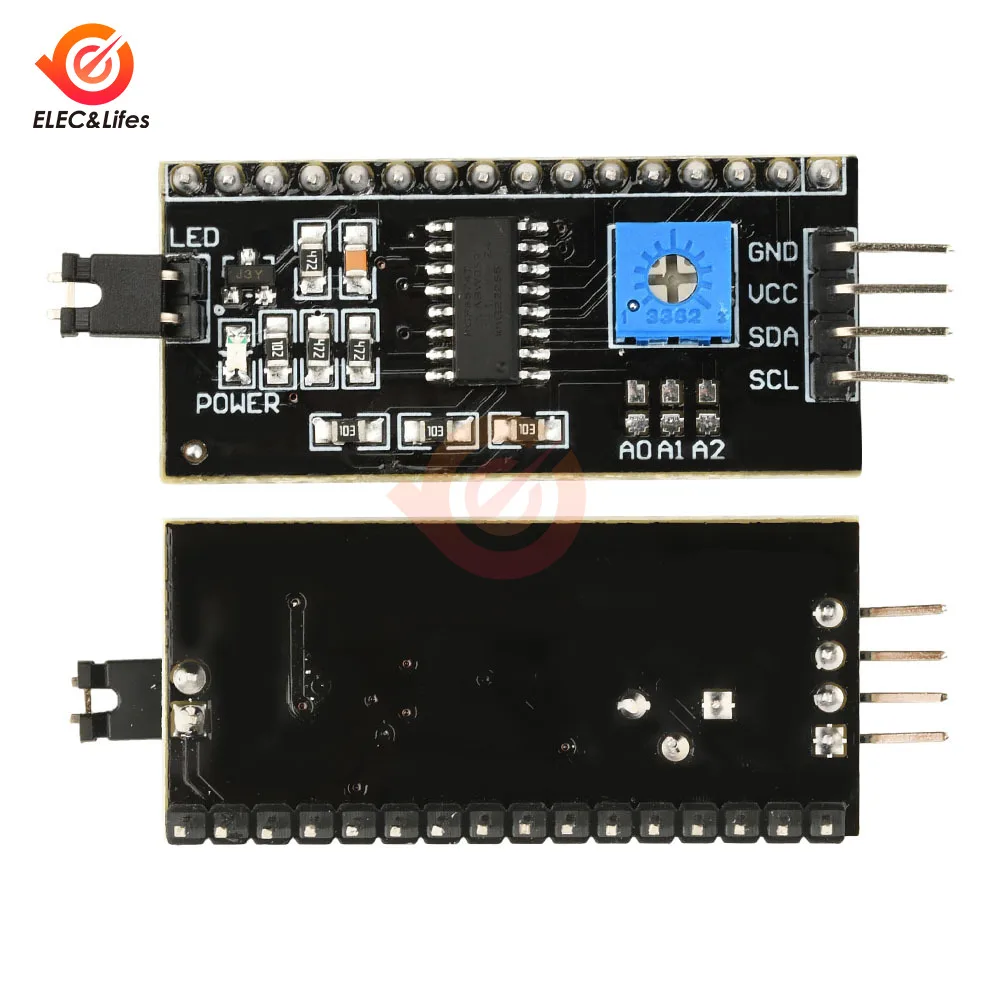 5pcs IIC I2C 인터페이스 보드 포트 1602 2004 LCD LCD1602 어댑터 플레이트 LCD 어댑터 변환기 모듈 PCF8574 DC 3-6V