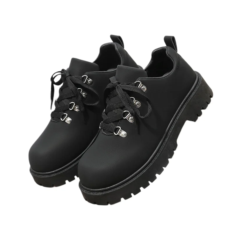 

Men's Retro Thick Sole Height Increasing Casual Leather Shoes round Toe Versatile Big Toe Design Comfortable Footwear