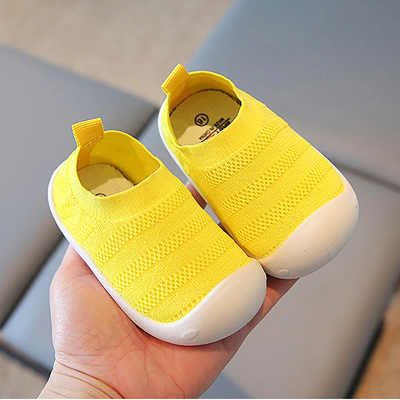 Infant Toddler Shoes Spring Autumn Breathable Casual Footwear Kids Baby Non-slip Soft Bottom Floor Sneakers Solid Socks Shoes