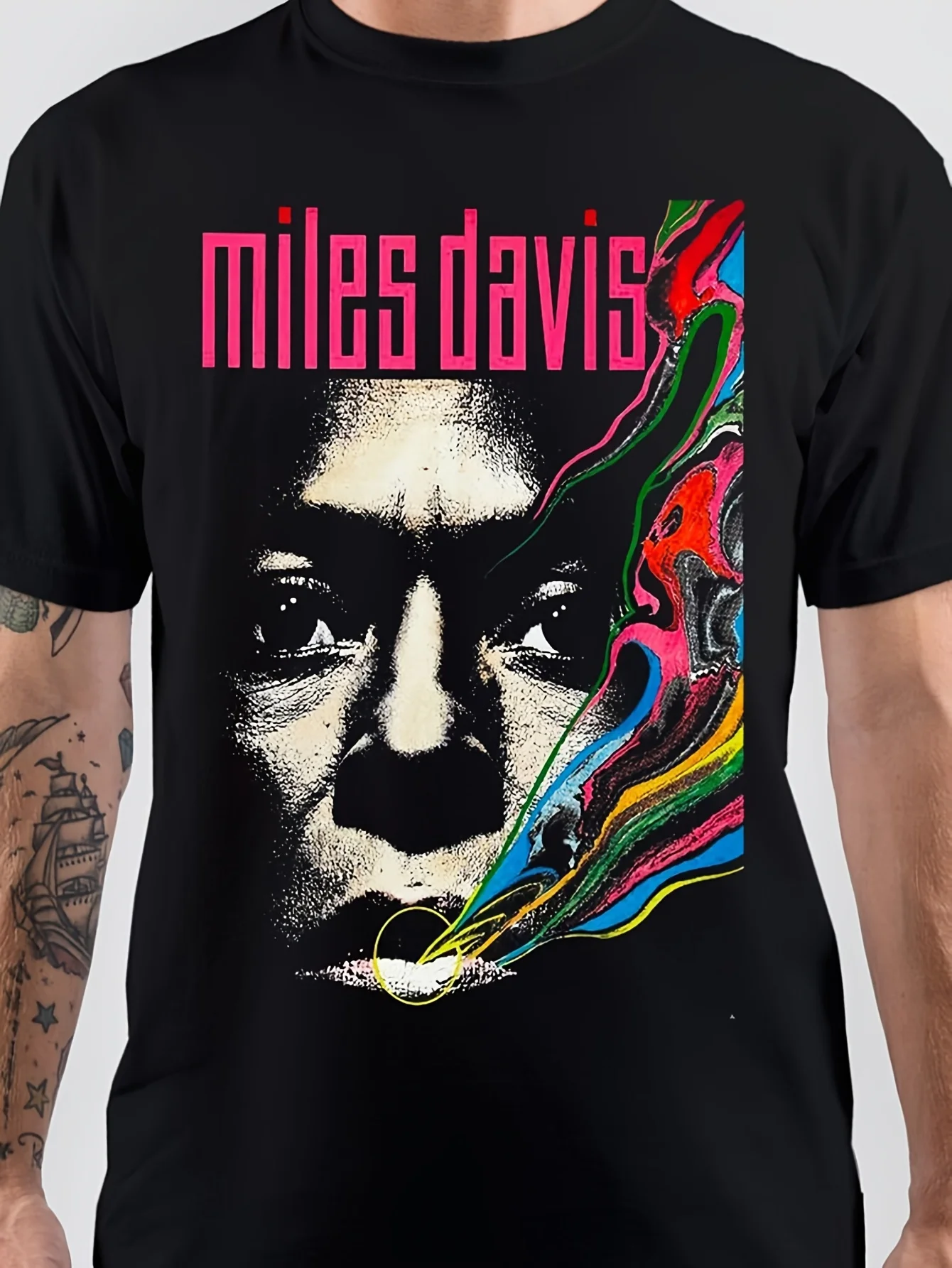 НОВАЯ популярная хлопковая черная футболка Miles Davis с короткими рукавами всех размеров FA1298 Забавная мужская футболка Эстетические забавные мужские футболки