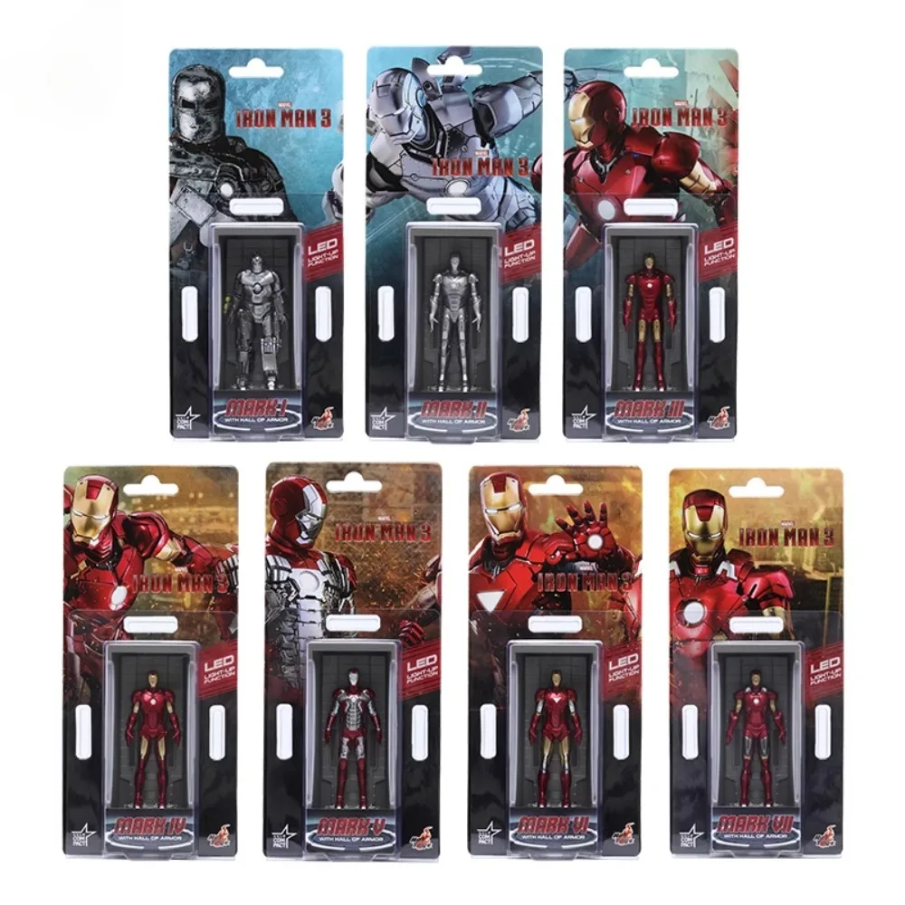 Original Hot Toys Iron Man Armor Gnaku Figures 12cm Finished Soldier Dolls Models Decor Gift Miniature Collection (Single Pack)