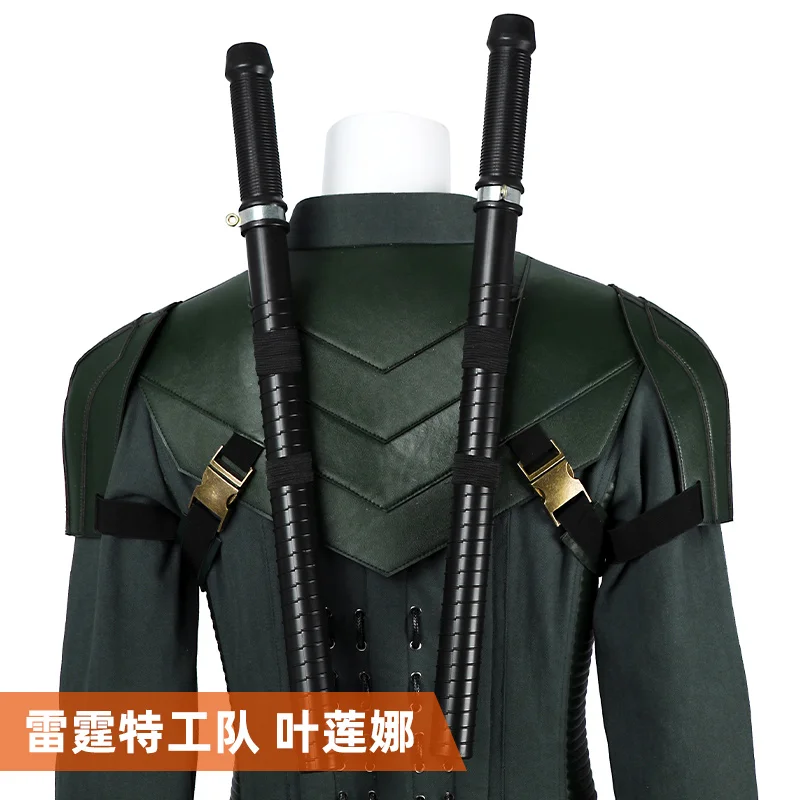 أزياء الأرملة السوداء يلينا بيلوفا التأثيرية بدلة قفازات نيبادس معصمه بدلة قتالية للنساء ملابس حفلات الهالوين