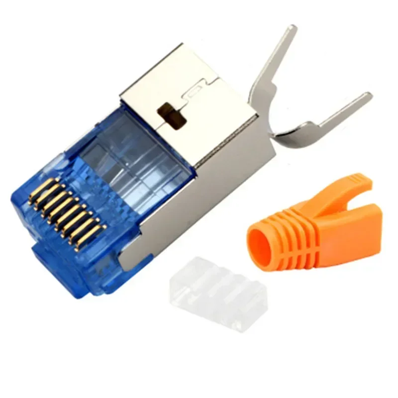 Conector RJ45 CAT7, Conector Ethernet, Conector RJ 45, 50U, 8P8C, protector Cat 7, Conector de red de 1,5mm de diámetro de cable con arranque